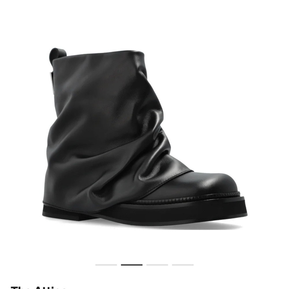 The Attico Black Draped Ankle Booties